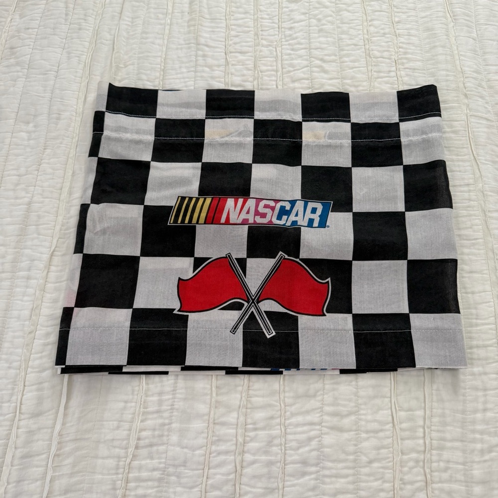 NASCAR Checkered Flag Valence Window Curtain